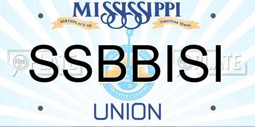 SSBBISI Mississippi License Plate