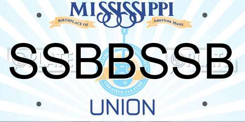 SSBBSSB Mississippi License Plate