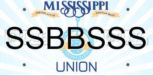 SSBBSSS Mississippi License Plate