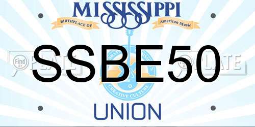 SSBE50 Mississippi License Plate