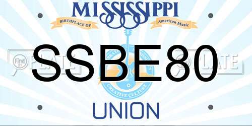 SSBE80 Mississippi License Plate