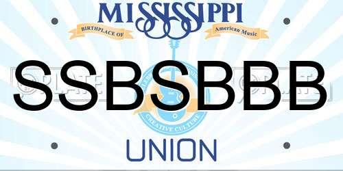 SSBSBBB Mississippi License Plate