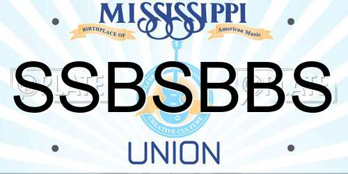 SSBSBBS Mississippi License Plate