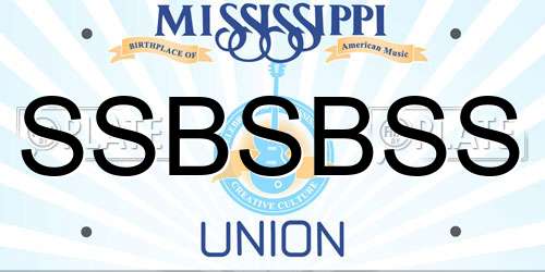 SSBSBSS Mississippi License Plate