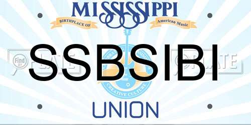 SSBSIBI Mississippi License Plate