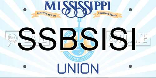 SSBSISI Mississippi License Plate