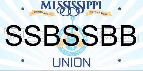 SSBSSBB Mississippi License Plate