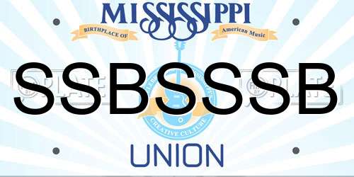 SSBSSSB Mississippi License Plate