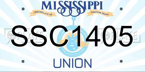 SSC1405 Mississippi License Plate