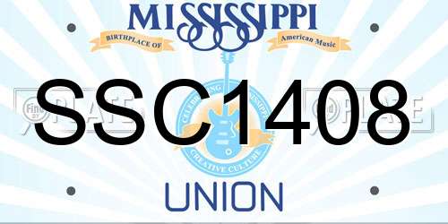SSC1408 Mississippi License Plate