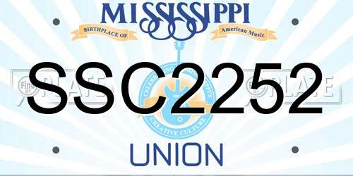 SSC2252 Mississippi License Plate