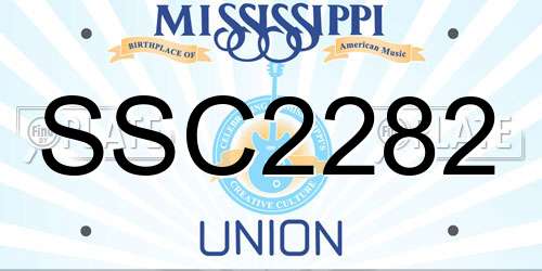 SSC2282 Mississippi License Plate