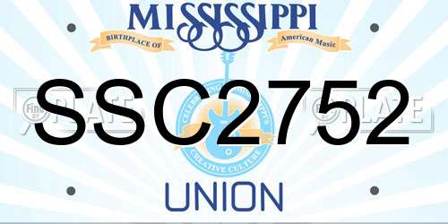 SSC2752 Mississippi License Plate