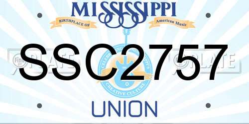 SSC2757 Mississippi License Plate