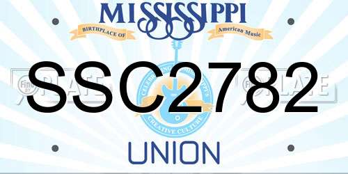SSC2782 Mississippi License Plate