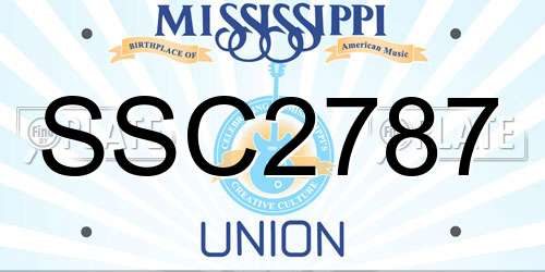 SSC2787 Mississippi License Plate