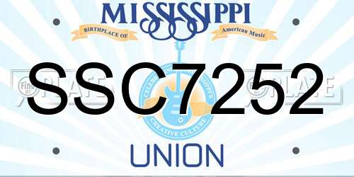 SSC7252 Mississippi License Plate