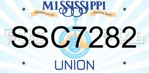 SSC7282 Mississippi License Plate