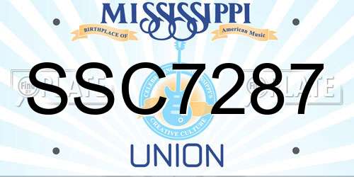 SSC7287 Mississippi License Plate