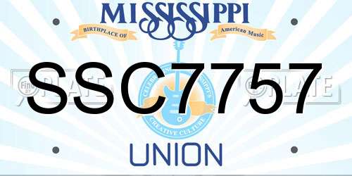 SSC7757 Mississippi License Plate