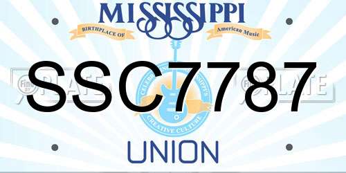 SSC7787 Mississippi License Plate