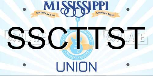 SSCTTST Mississippi License Plate
