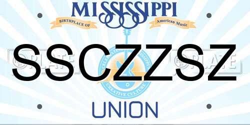 SSCZZSZ Mississippi License Plate