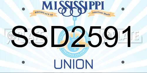 SSD2591 Mississippi License Plate