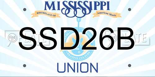SSD26B Mississippi License Plate