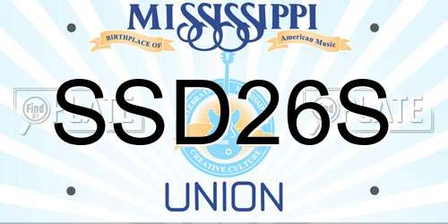 SSD26S Mississippi License Plate