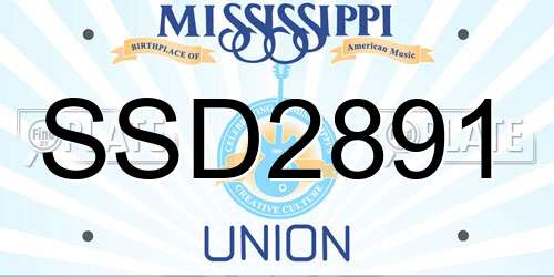 SSD2891 Mississippi License Plate