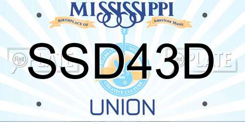 SSD43D Mississippi License Plate