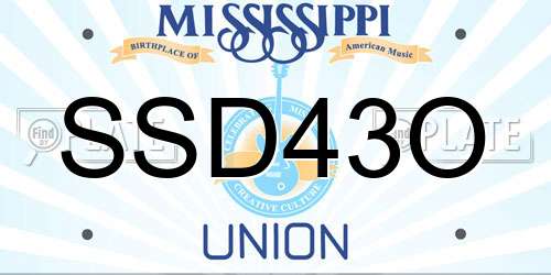 SSD43O Mississippi License Plate