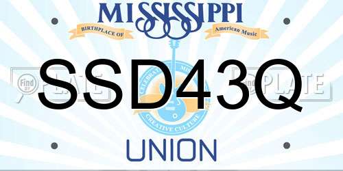 SSD43Q Mississippi License Plate