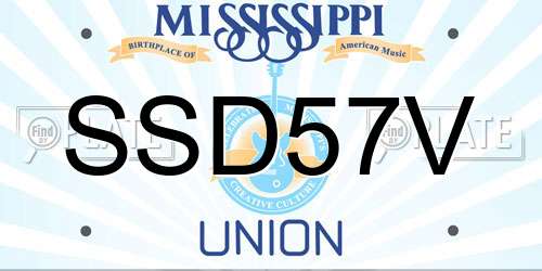 SSD57V Mississippi License Plate