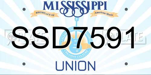 SSD7591 Mississippi License Plate