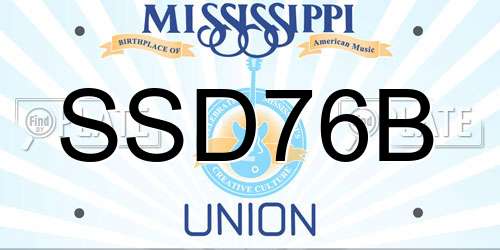 SSD76B Mississippi License Plate