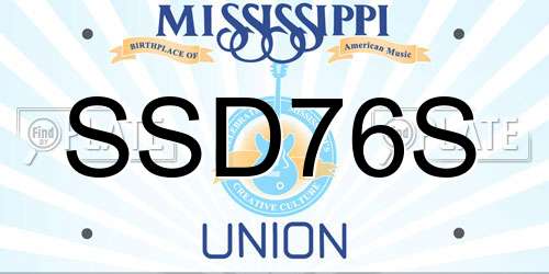 SSD76S Mississippi License Plate