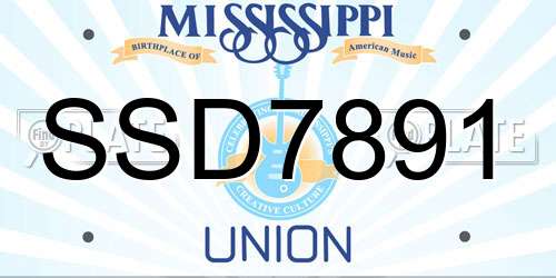 SSD7891 Mississippi License Plate