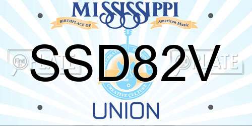 SSD82V Mississippi License Plate