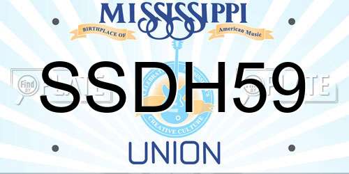 SSDH59 Mississippi License Plate