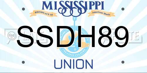 SSDH89 Mississippi License Plate
