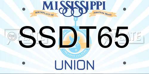 SSDT65 Mississippi License Plate