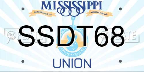SSDT68 Mississippi License Plate