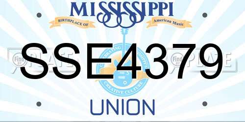 SSE4379 Mississippi License Plate