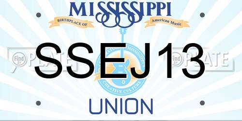 SSEJ13 Mississippi License Plate