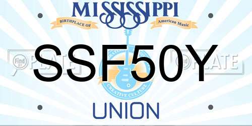 SSF50Y Mississippi License Plate