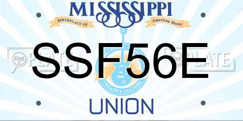 SSF56E Mississippi License Plate