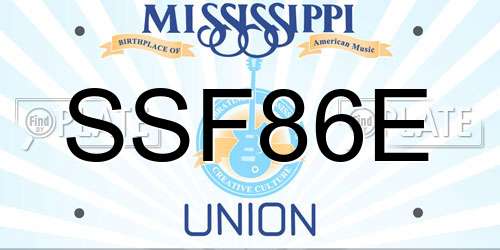 SSF86E Mississippi License Plate
