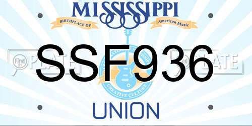 SSF936 Mississippi License Plate